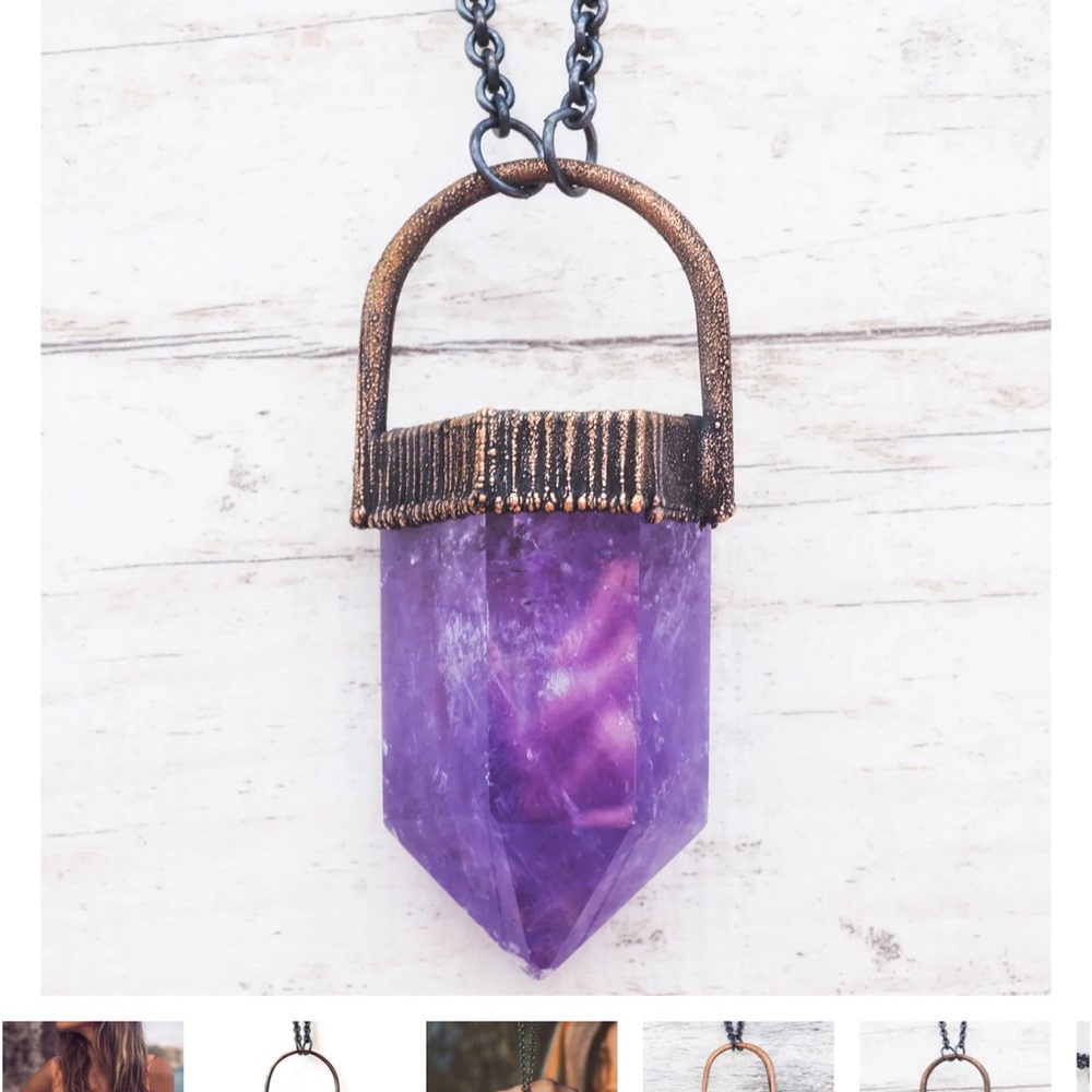Amethyst and cooper necklace